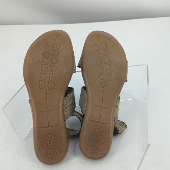 Andre Assous Sandals Womens 7 Linen Slingback Featherweights Resort Vacation - Picture 4 of 12